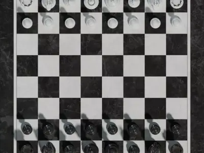 Luxury Marble Chess Set - Realistic 4K PBR Model 3D model