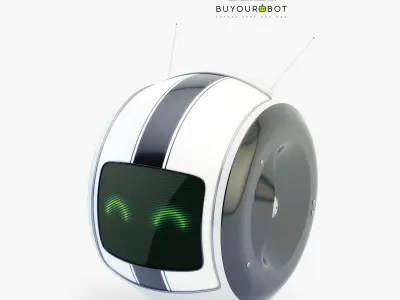 Cute rolling bot toy VI 3D model