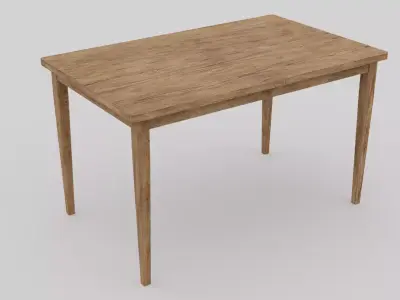 LowPoly Dining Wood Table 4K GameReady Asset Low-poly 3D model
