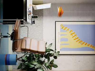 The PoP House - Interior Project 3d Model - Cinema4d- Corona 3D  Low-poly 3D model