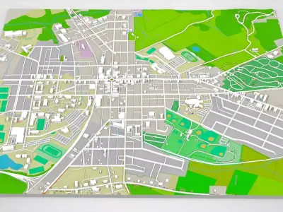 Cityscape Gettysburg Pennsylvania USA 3D model