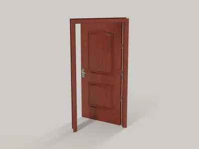 Wooden door V1 Low-poly 3D model