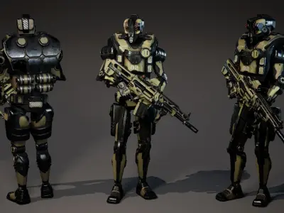 Etasphera02 assault rifle Low-poly 3D model