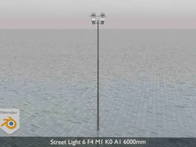 Street Light 6 F4 M1 K0 A1 6000mm Low-poly 3D model