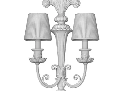 Romantic Bronze Sconce in the Classic Rococo Style  Wall Light 3D model