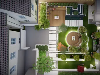 Backyard Landscape Design 3D Model  3D model