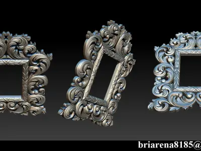 3D Frame - Wood Carving STL Model for CNC Router 3D print model