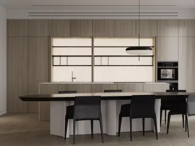 Modern Contemporary Interior Scene Full 3D Model Free 3D model