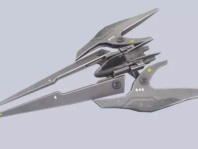 Scifi patrol vehicle Low-poly 3D model