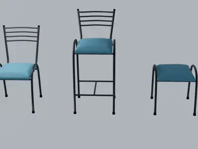 Set of chairs 3D model