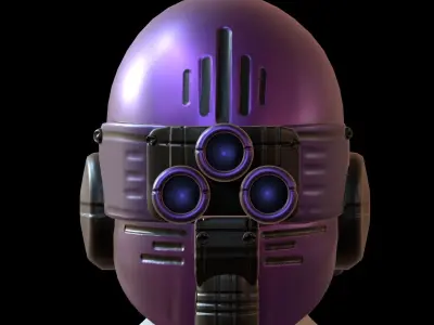 Gas mask helmet 3d model scifi Low-poly  Low-poly 3D model