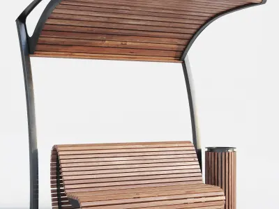 Bench pergola urn 3D model