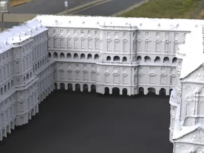 Venetian Stone courtyard architecture 3D full model 3D model