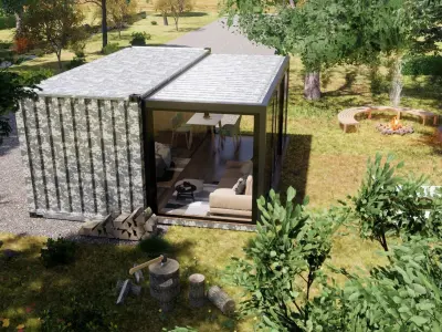 folding container house 3d model Low-poly 3D model