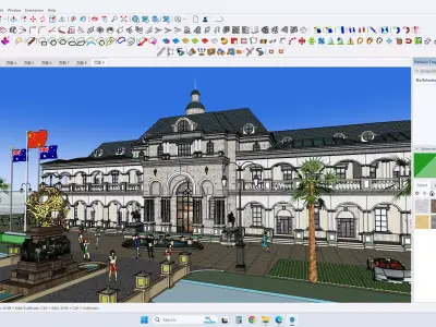 classical building facade exterior design sketchup model  3D model