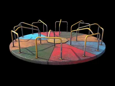 Merry go round Low-poly 3D model