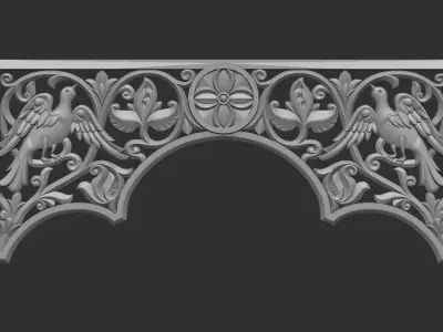 Holy wooden altar 3D model