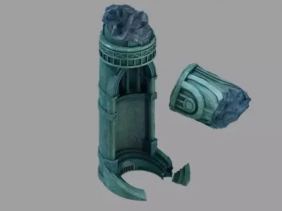 Underground Palace - Earth Palace Broken Column 01 3D model