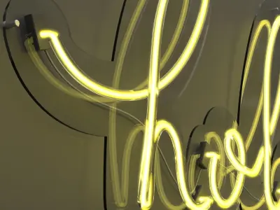 Hola - Neon Sign 3D model