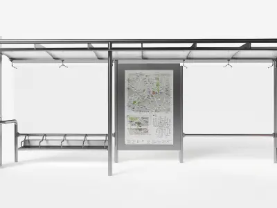 Bus stop Low-poly 3D model