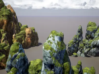 Mountains and Rocks pack - game models Low-poly 3D model