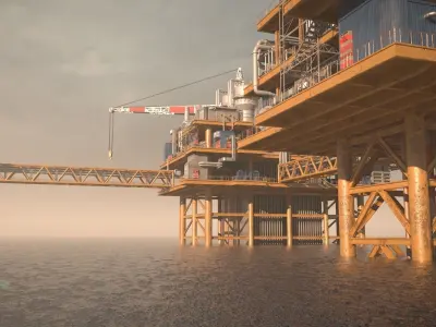 oil platform 3D model