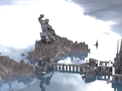 Ancient Greek mountain city Complete Kit bash 3D model