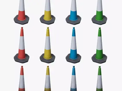 Traffic Cone 01 Low-poly 3D model purchase