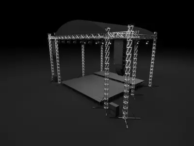 Concert Stage Event Truss 3D model