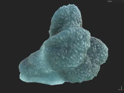 Low poly Ice cave column Low-poly 3D model