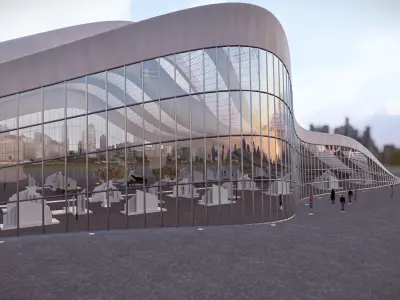 Amorphous Parametric Organic Architectural Structure Exibition Low-poly 3D model