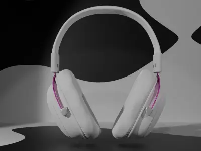 Cute Headphones Low-poly 3D model