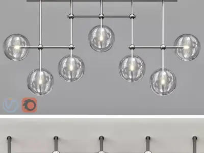 Linear set of balls 3D model