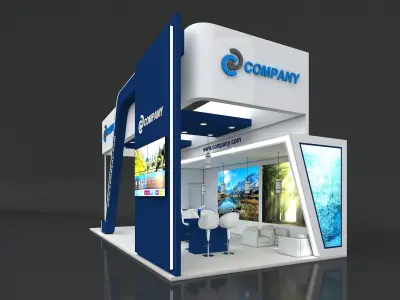 Exhibition Stand Booth Stall 10x5m Height 500cm 3 Side Open 3D model