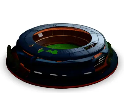 Realistic 3D Football Stadium Night Scene Low-poly 3D model