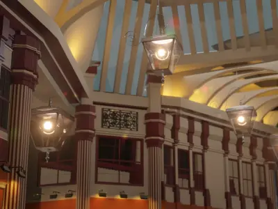 london street Low-poly 3D model