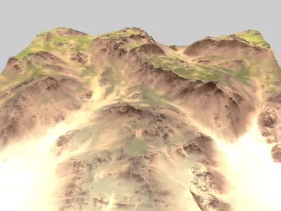 Terrain mountain in desert 3D model