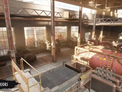 Industrial Factory Low-poly 3D model