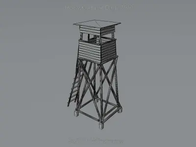 Hunting Pulpit with Roof 7m Low-poly 3D model