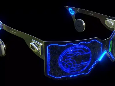 Futuristic Visor Headset 3D model