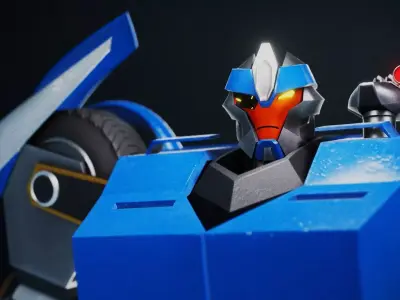 Breakdown  Transformers Prime Character Rig Low-poly 3D model