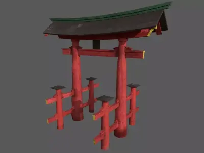 Torii Japanese Gate Low-poly 3D model