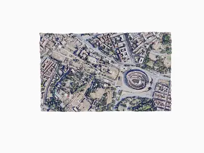 Colosseum and The Roman Forum Low-poly 3D model