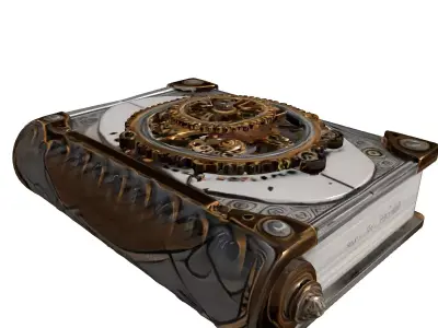 Steampunk Mechanical Journal Book 3D Model Low-poly 3D model
