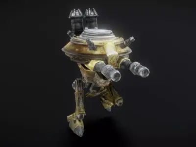 Small Robot Animation F03 Low-poly 3D model