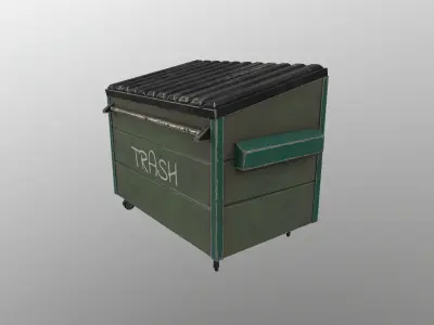 Sci-Fi Garbage Dumpster  Low-poly 3D model