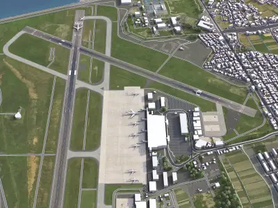 Niigata - Airport - KIJ Low-poly 3D model