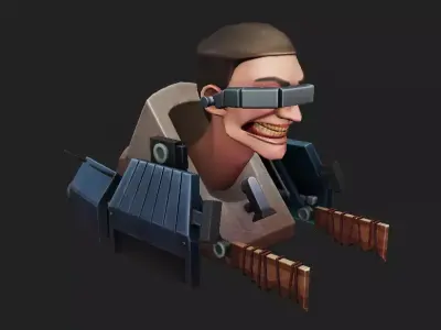 Vacuum Toilet Skibidi Toilet 3D Character Model and Animation Low-poly 3D model