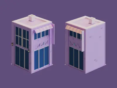 Cartoon House Collection 2 Low-poly 3D model