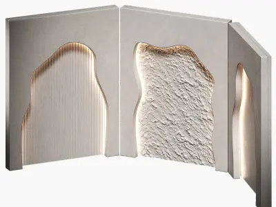 Niche recess in the wall with lighting Wavy doorways 3D model